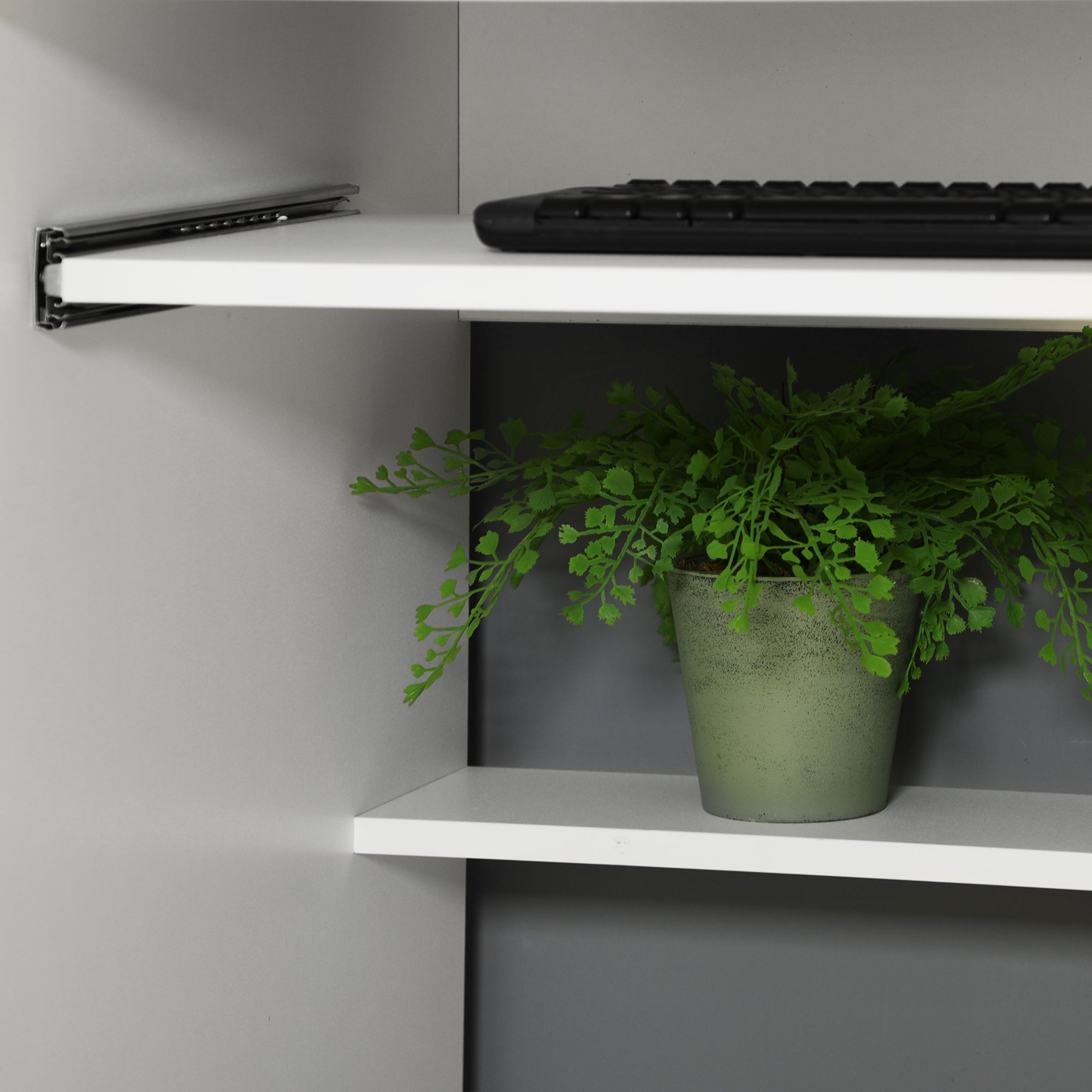 Bloom Computer Desk with Keyboard Tray and Drawers, Writing Desk, Home Office Workstation, White