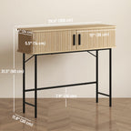 Julian Modern-Mid-Century Narrow Entryway/Console Table with Storage-Oak