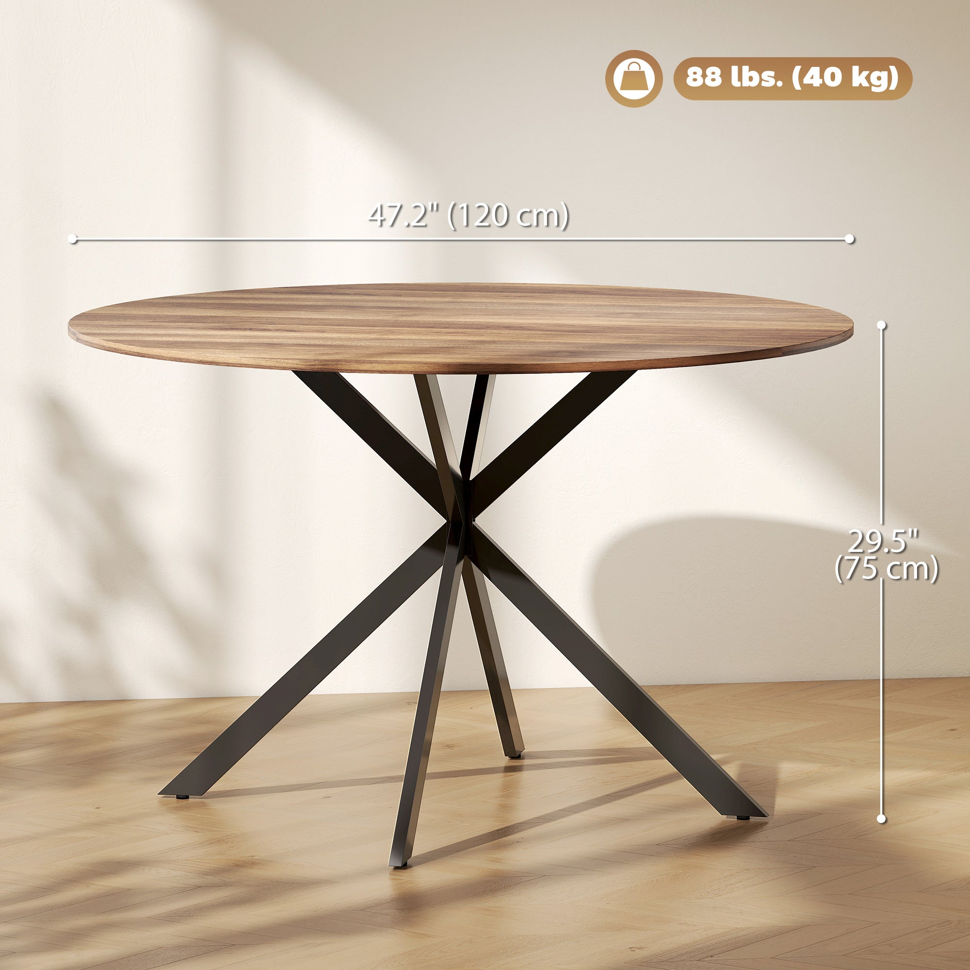  Industrial Dining Table with Steel Legs for Dining Room