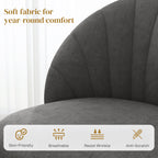 Skylar Modern Dining Chairs Set of 4, Upholstered Dining Room Chairs with Metal Legs, Shell Backrest, Padded Seat, Dark Grey