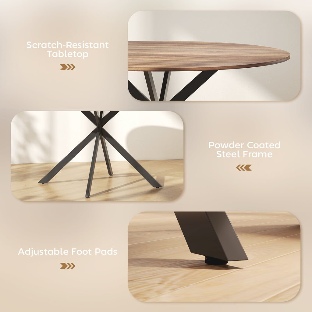  Industrial Dining Table with Steel Legs for Dining Room