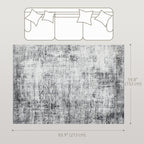 Cassidy 5x7 Modern Machine Washable and Non-Slip Area Rug-Grey