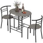 Mason Dining Table Set of 3, 31.5" Kitchen Table and Chairs Set for 2 with Shelf, for Small Space, Dining Room, Living Room