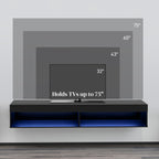 Lane Modern Wall Mounted TV Stand with Storage and LED Lights