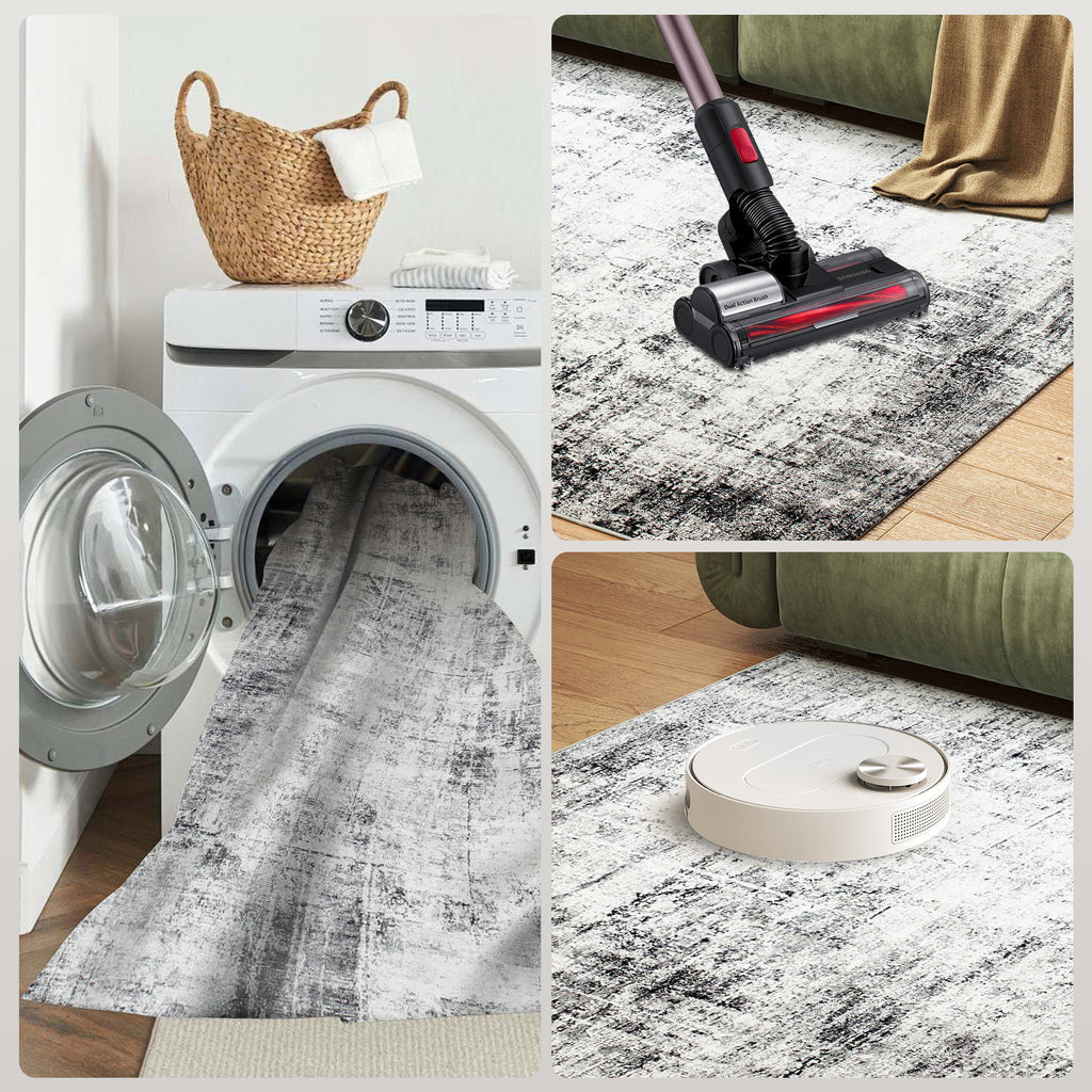 Cassidy 5x7 Modern Machine Washable and Non-Slip Area Rug-Grey