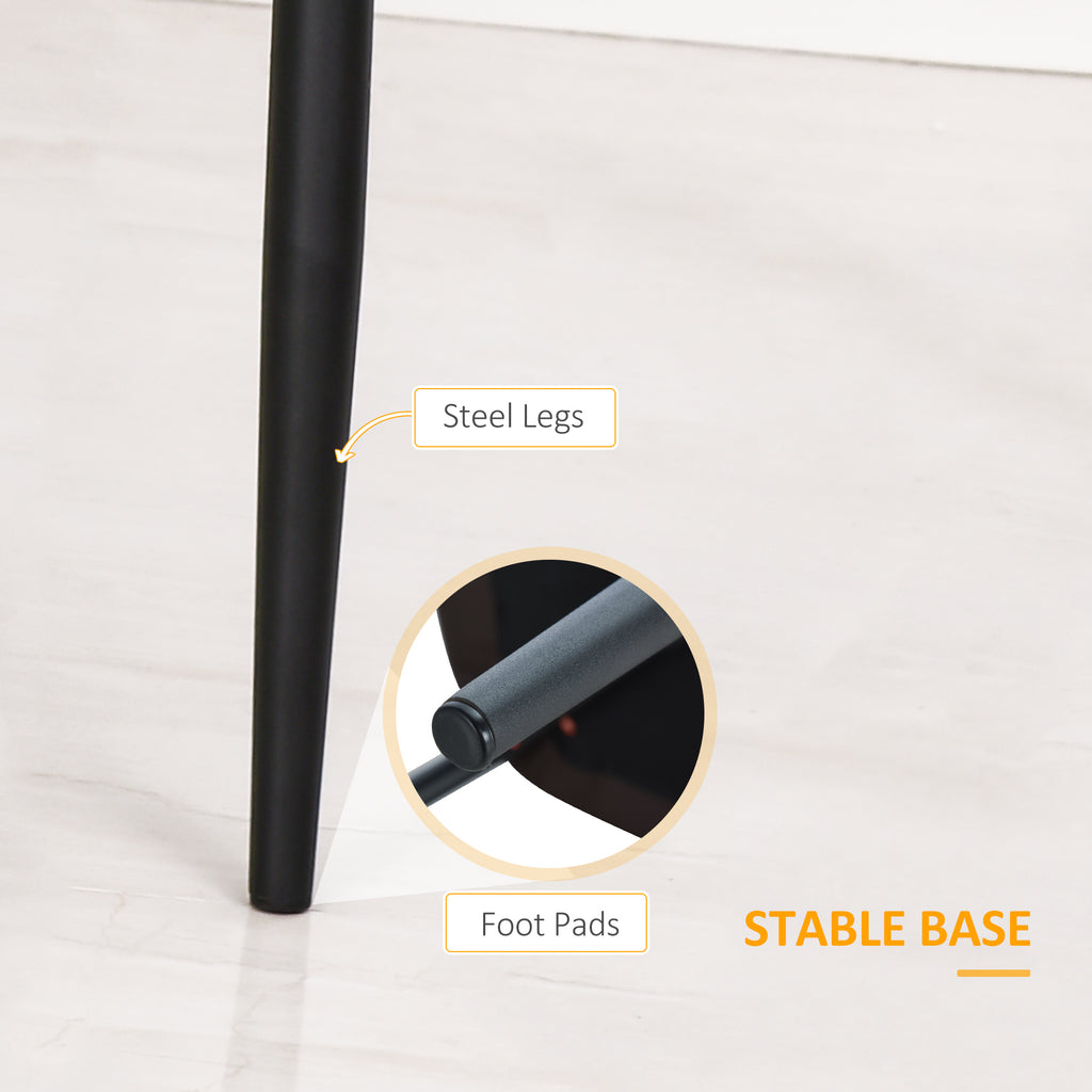 Blake PU Leather Kitchen Chairs, Modern Dining Chairs Set of 2 with Diamond Tufting and Steel Legs for Dining Room, Grey