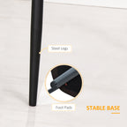 Blake PU Leather Kitchen Chairs, Modern Dining Chairs Set of 2 with Diamond Tufting and Steel Legs for Dining Room, Grey