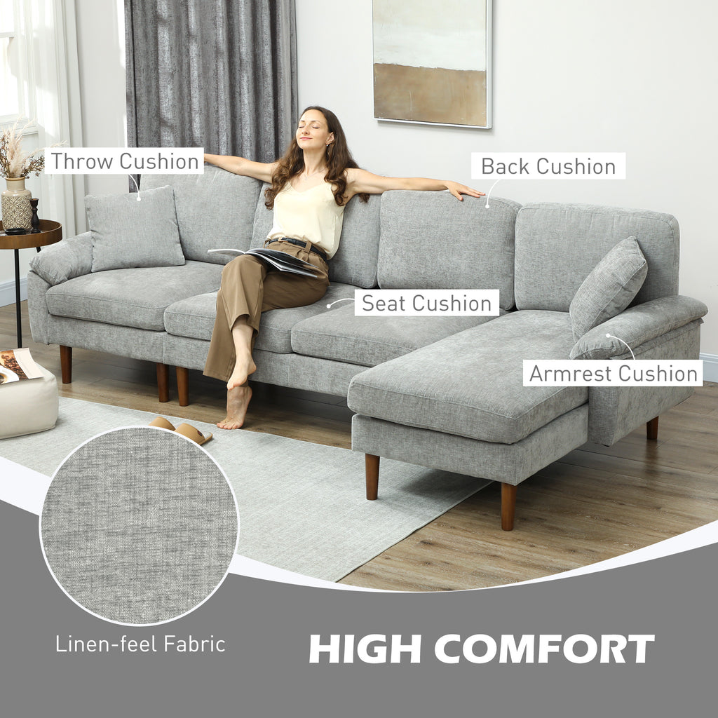 Elliott Modern Reversible Sectional with Changeable Chaise Lounge-Grey