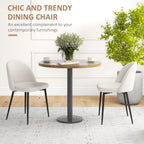 Dylan Set of 2 Mid-Back Dining Chair, Mid-Back Velvet-touch Upholstery Kitchen Chair for Living Room Dining Room, Cream White