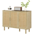 Buffet Cabinet with 3 Rattan Doors