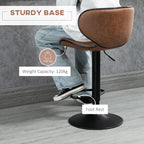 Anna Vintage Set of 2 Microfiber Cloth Adjustable Counter/Bar Height Stools with Swivel Seat, Brown