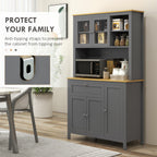 Brooks 5-Door Kitchen Pantry Cabinet, Freestanding Storage Cabinet Cupboard with Adjustable Shelves, 71"